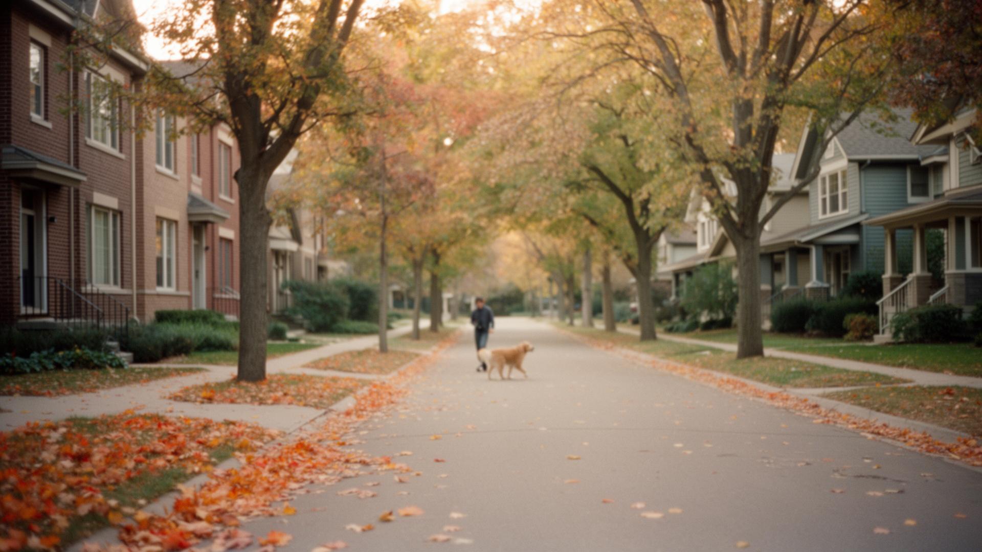 Tree-lined residential street in Bloomington, Minnesota